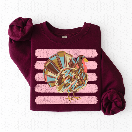Turkey Pink Stripes Completed Tee