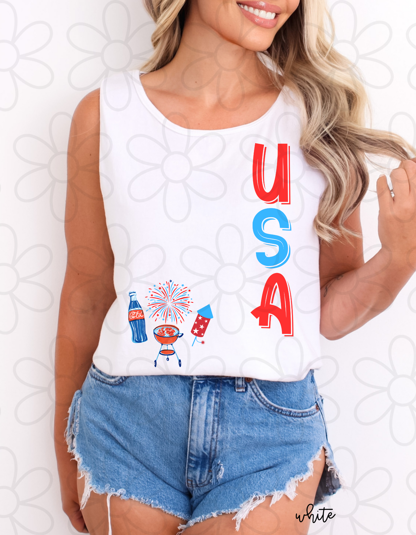 USA Fourth Of July Cookout Kids Completed Tee