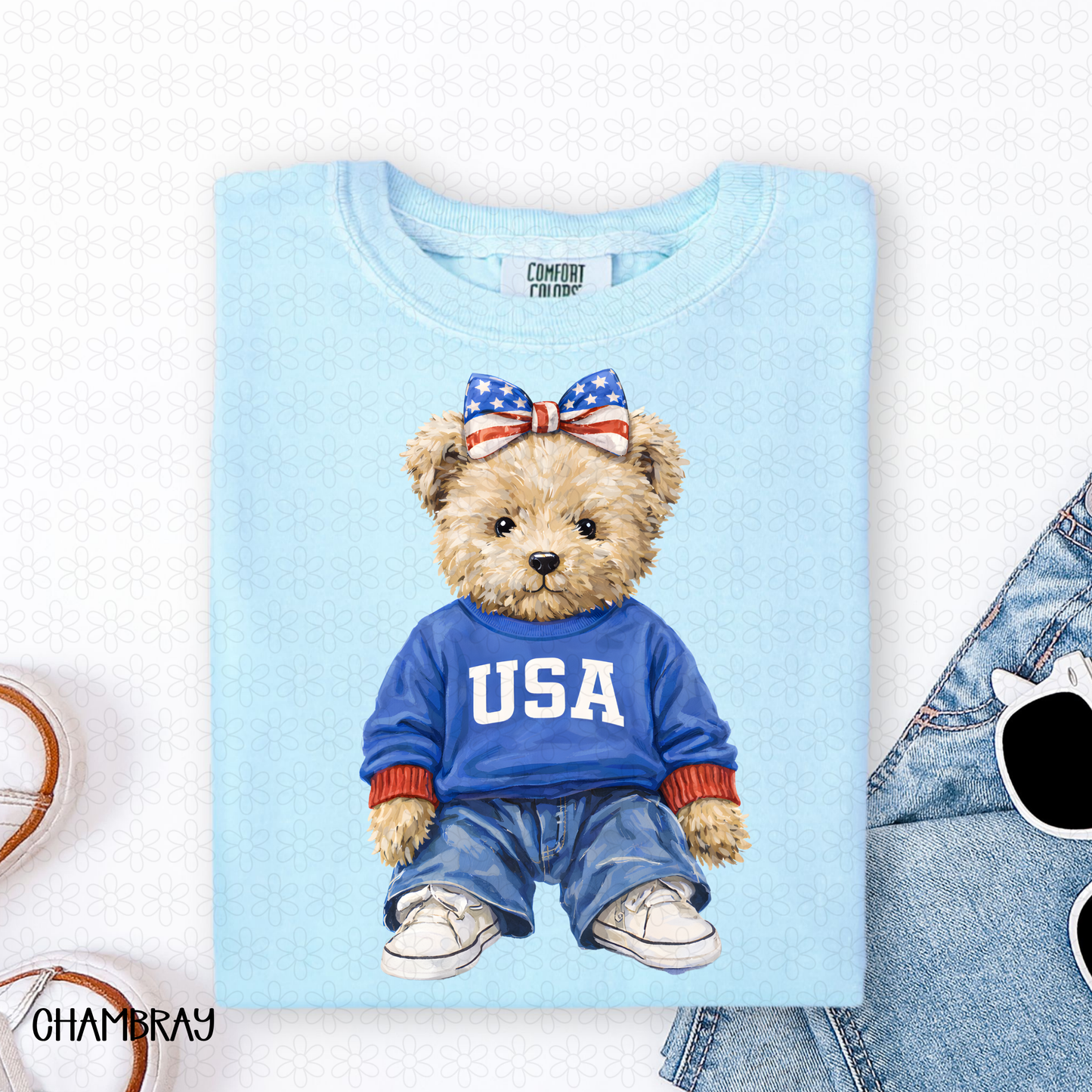 USA Teddy Bear Completed Tee
