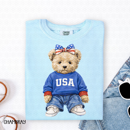 USA Teddy Bear DTF Transfer