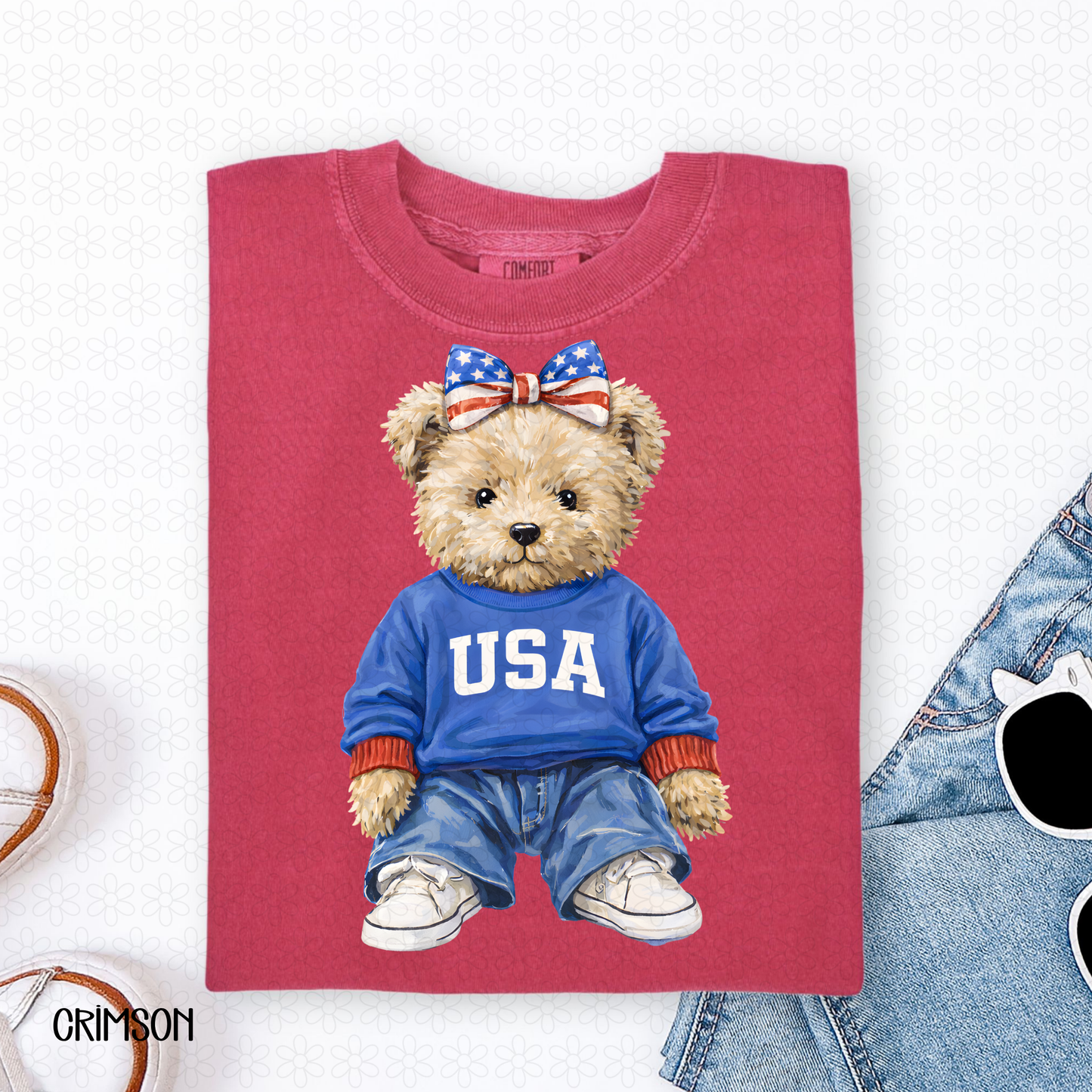 USA Teddy Bear DTF Transfer