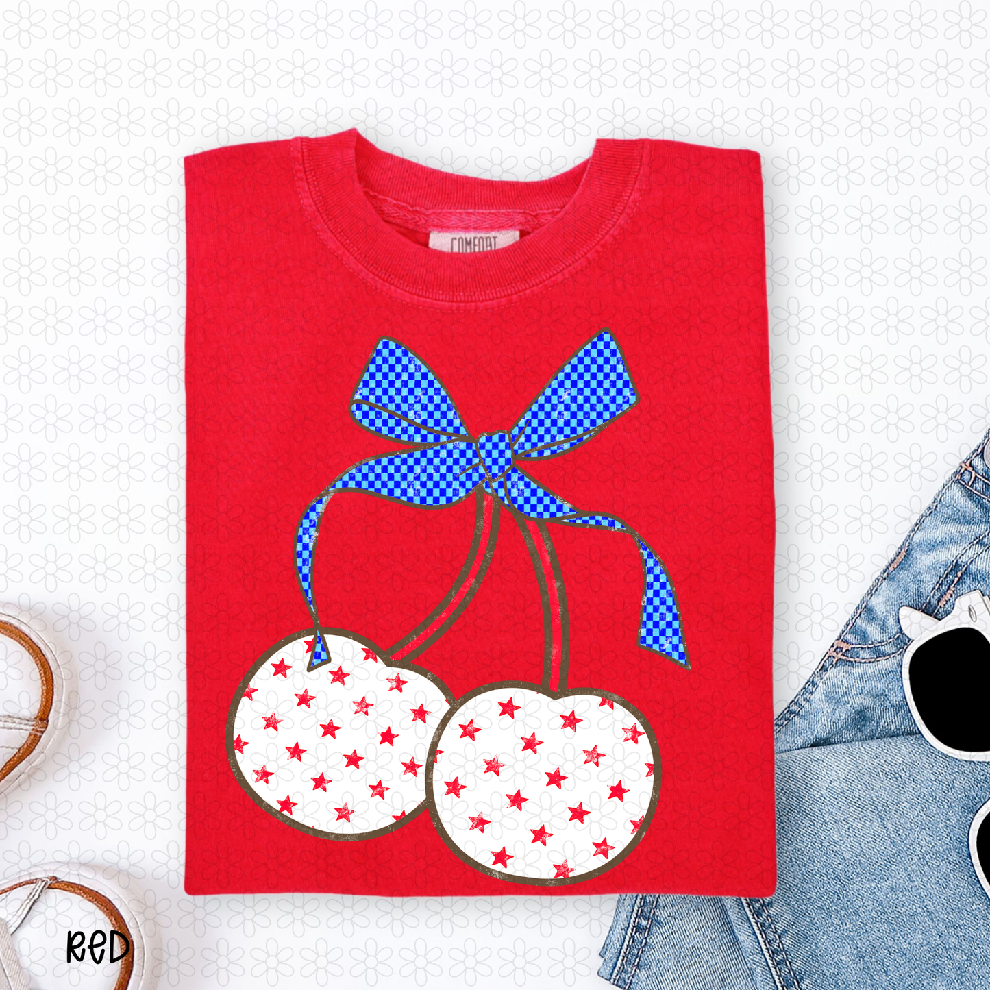 USA Cherry Coquette Completed Tee