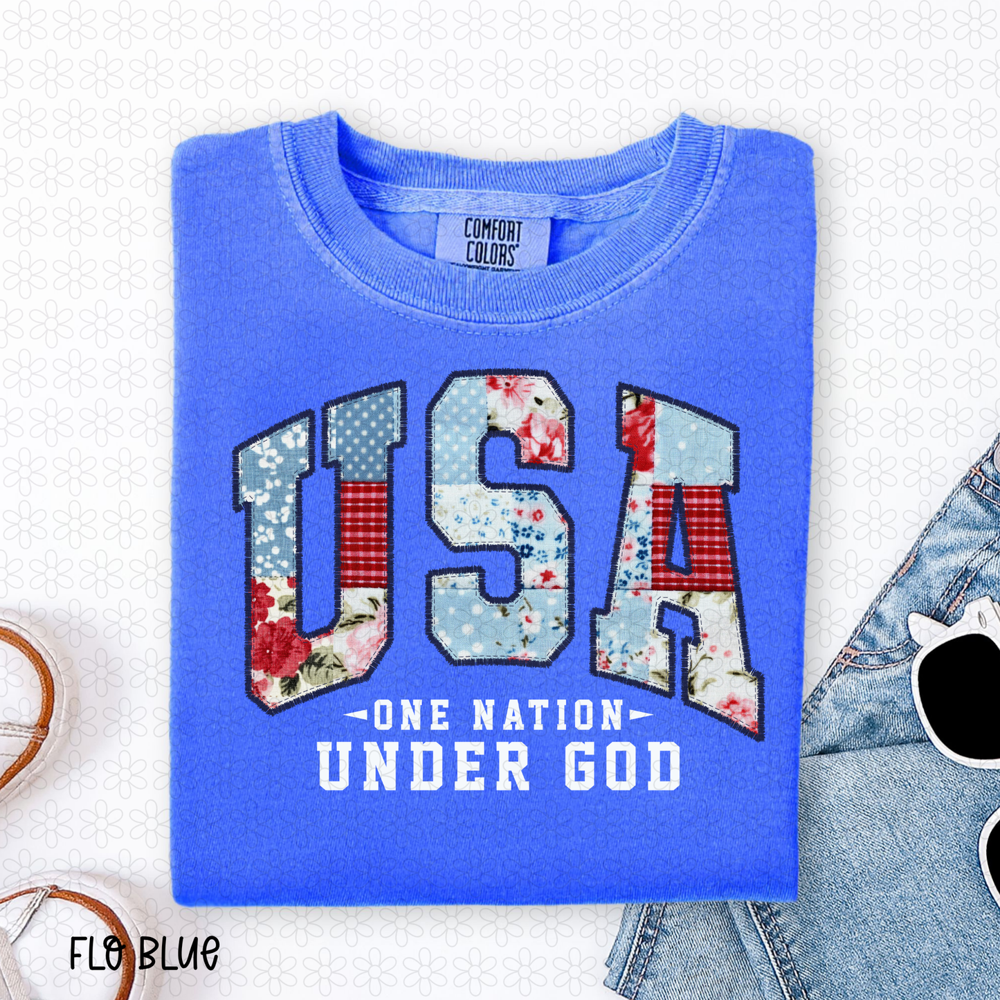 USA one nation under god - white DTF Transfer