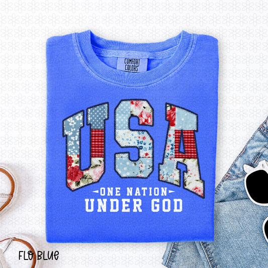 USA one nation under god - white Completed Tee