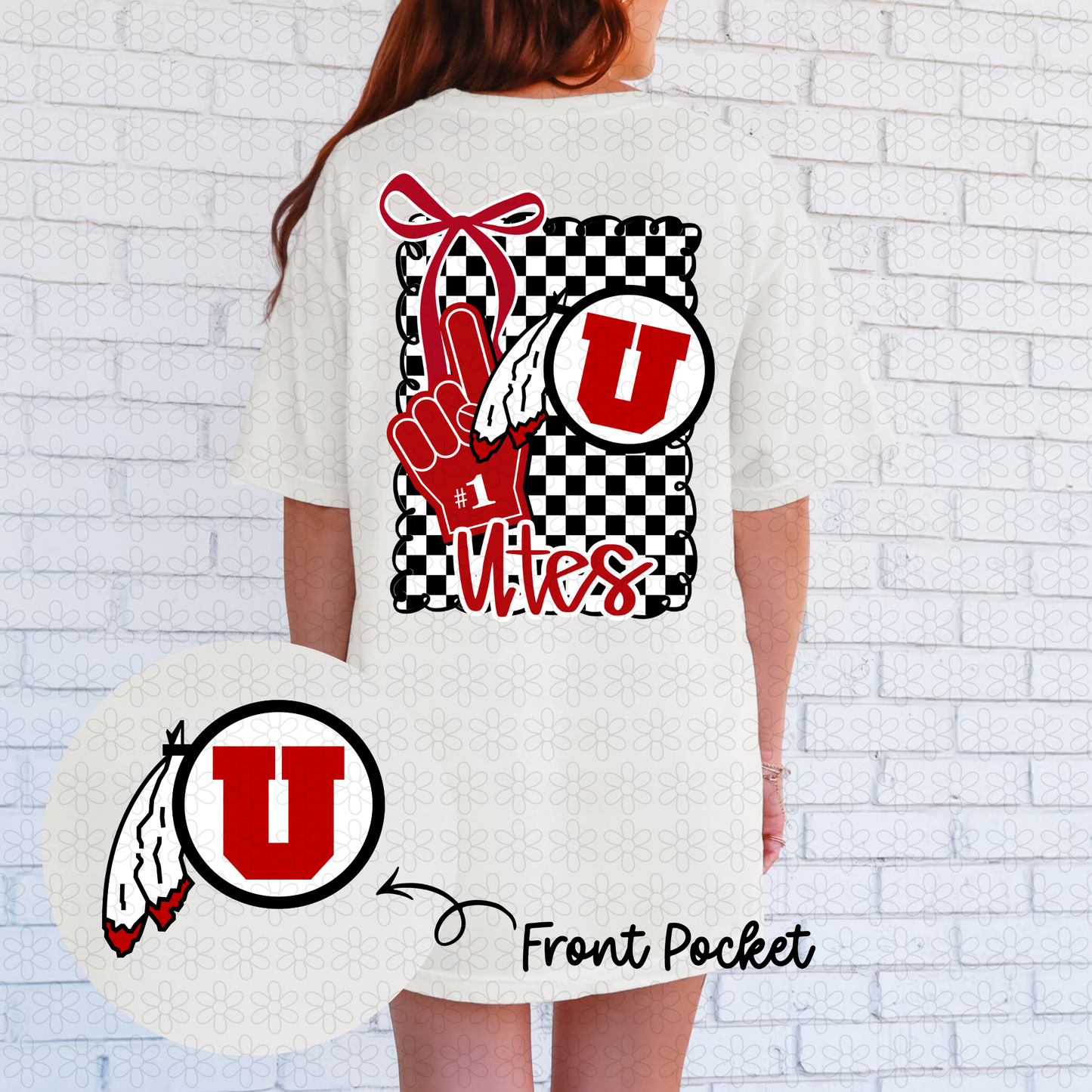 Bow Checkered Teams (Multiple Options) Completed Tee