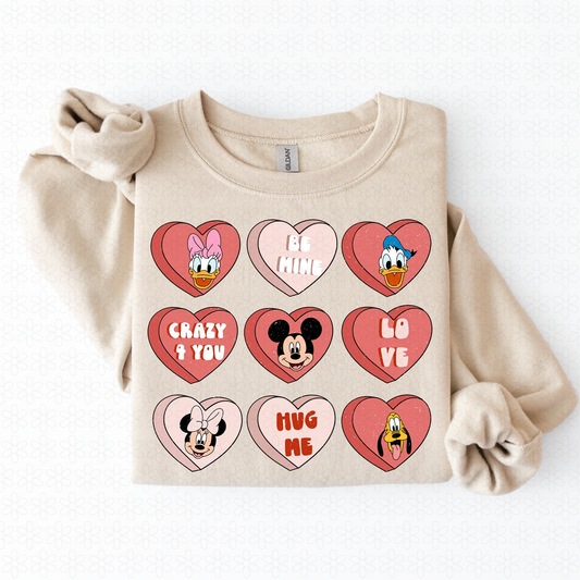 Valentines Hearts Mickey Characters Kids Completed Tee