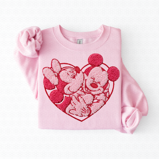 Valentines Mickey & Minnie Heart Completed Tee