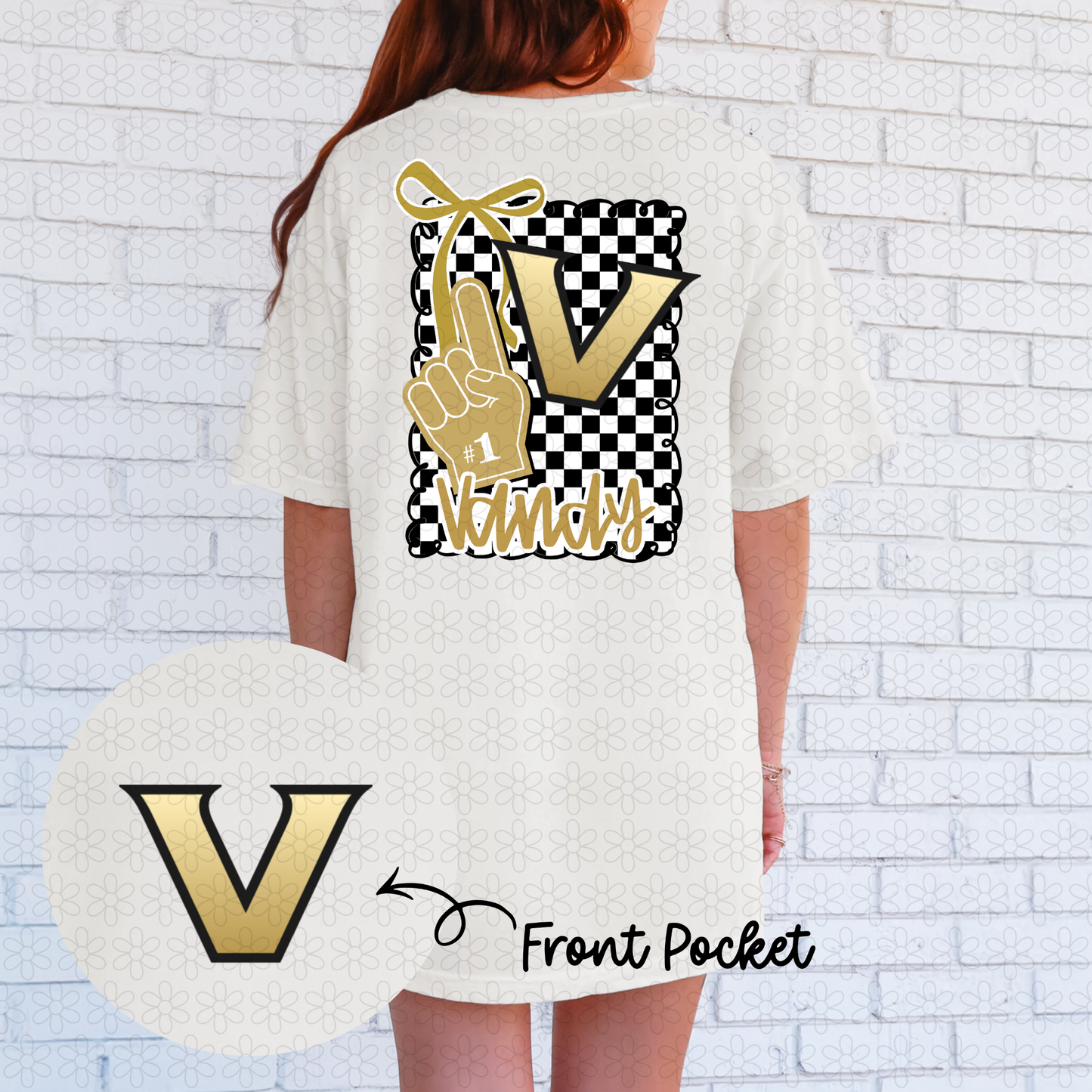 Bow Checkered Teams (Multiple Options) Completed Tee