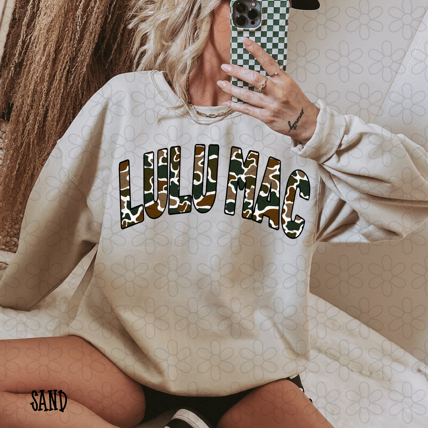 Varsity Lulu Mac Bottomland Camo DTF Transfer