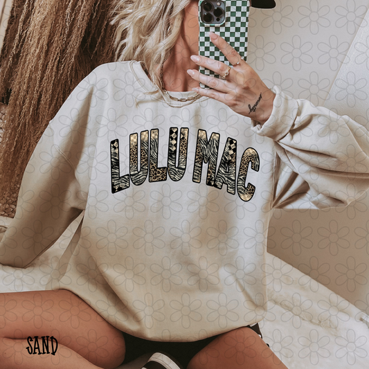 Varsity Lulu Mac Leopard Zebra DTF Transfer