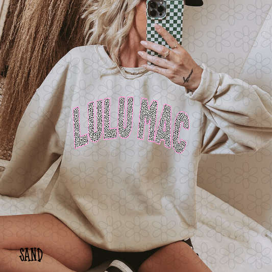 Varsity Lulu Mac Speckle Pink DTF Transfer