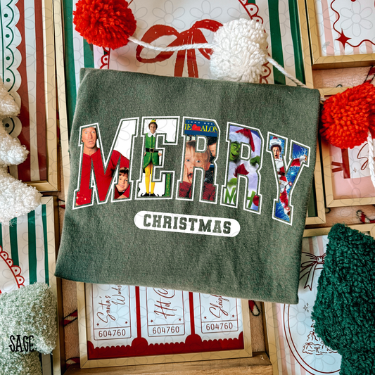 Varsity Merry Christmas Movies Completed Tee