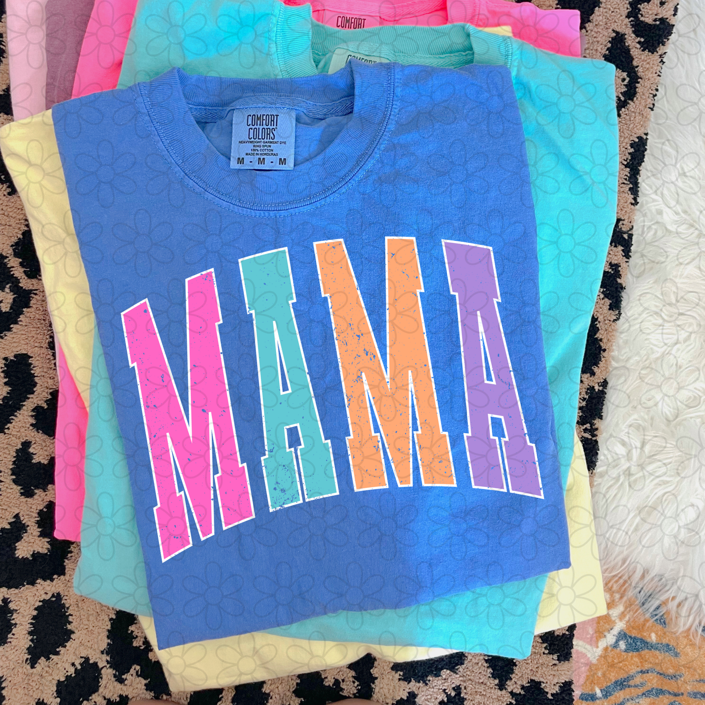 Varsity Multi Color Mama DTF Transfer