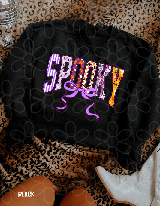 Varsity Spooky Purple Bow DTF Transfer