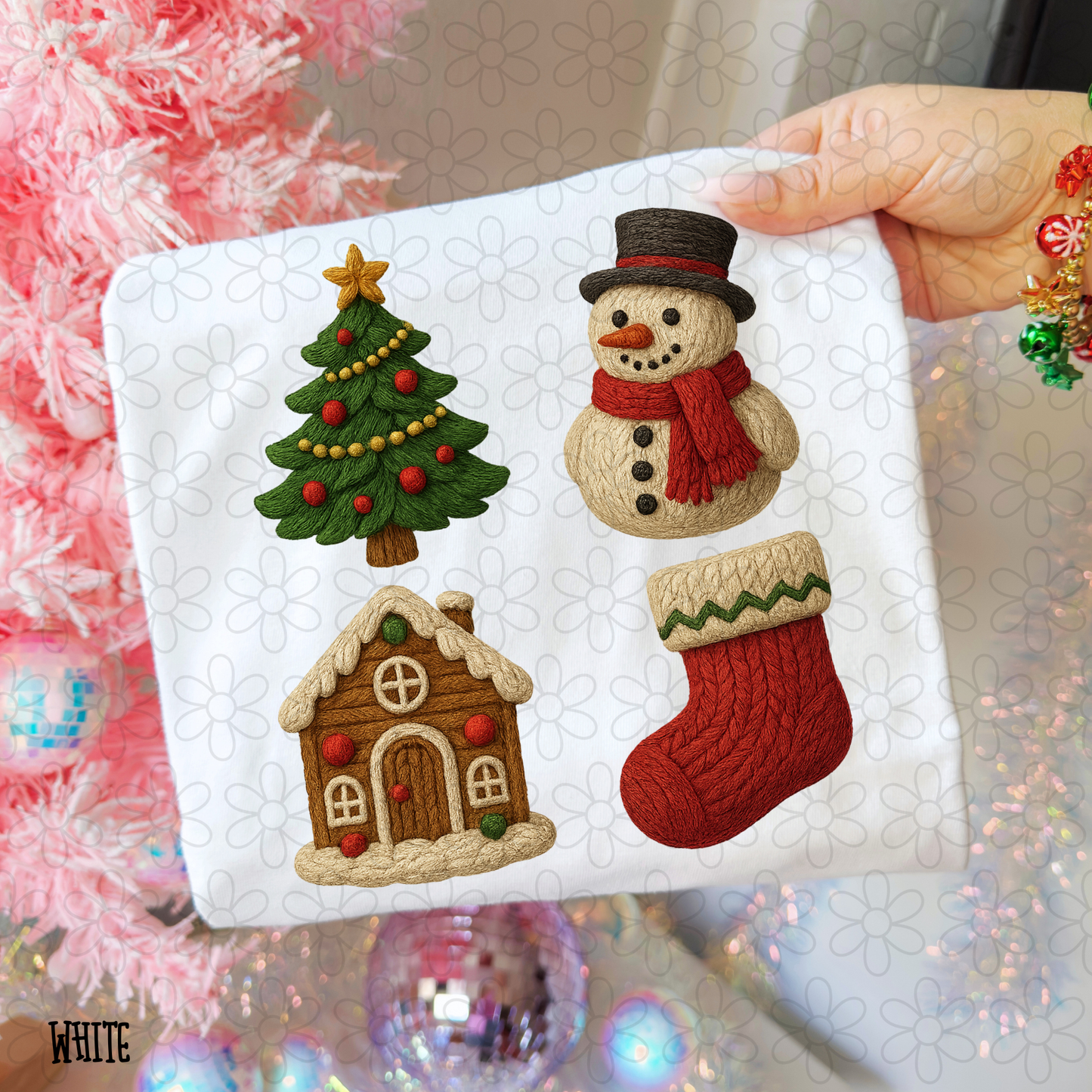 Vintage Knit Christmas Kids Completed Tee