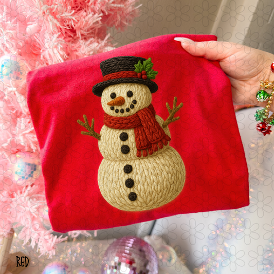 Vintage Knit Snowman Completed Tee