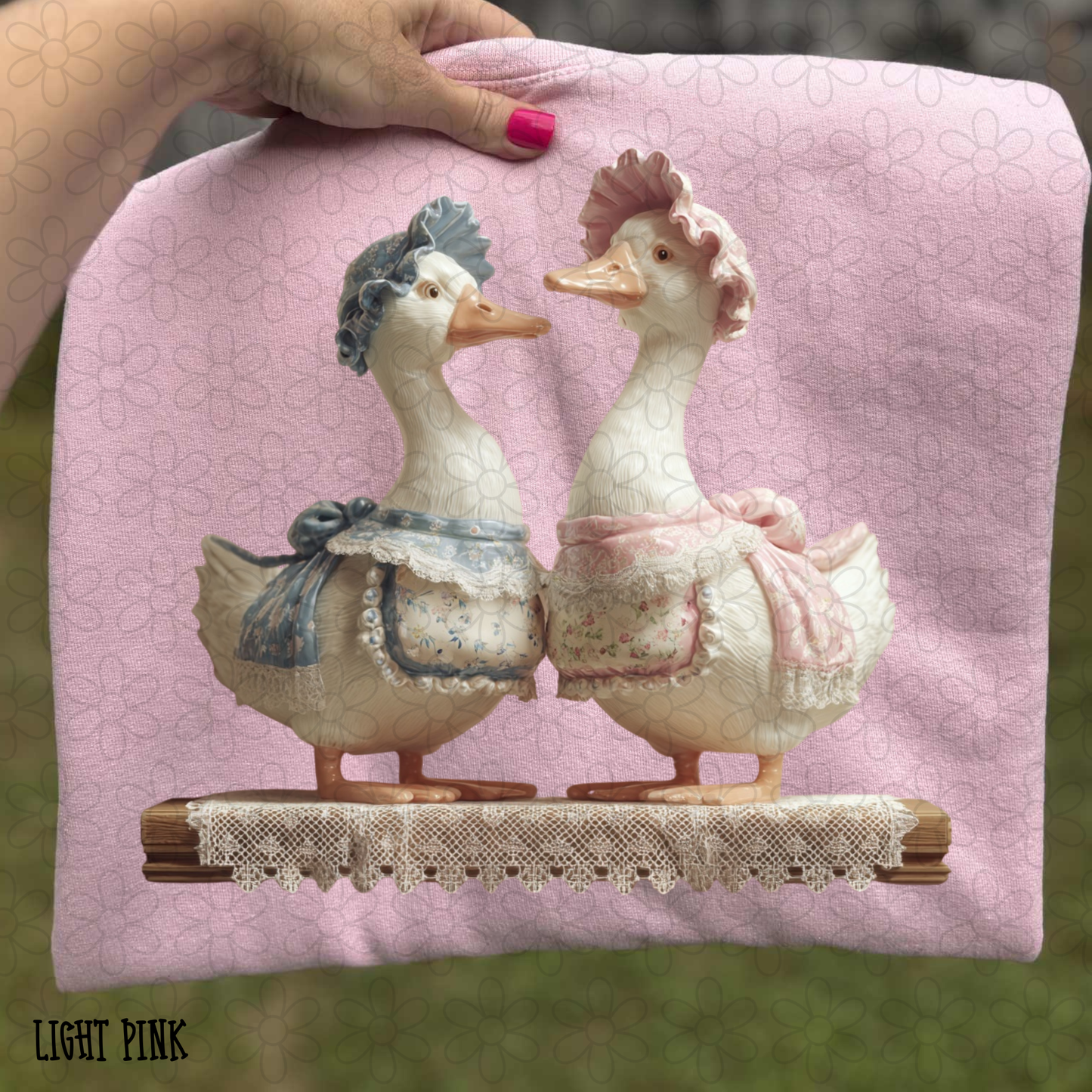 Vintage Porcelain Apron Ducks Completed Tee
