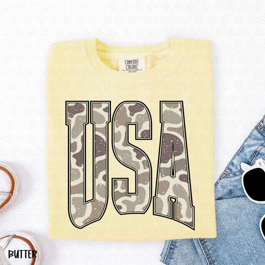 Vintage Camo USA DTF Transfer