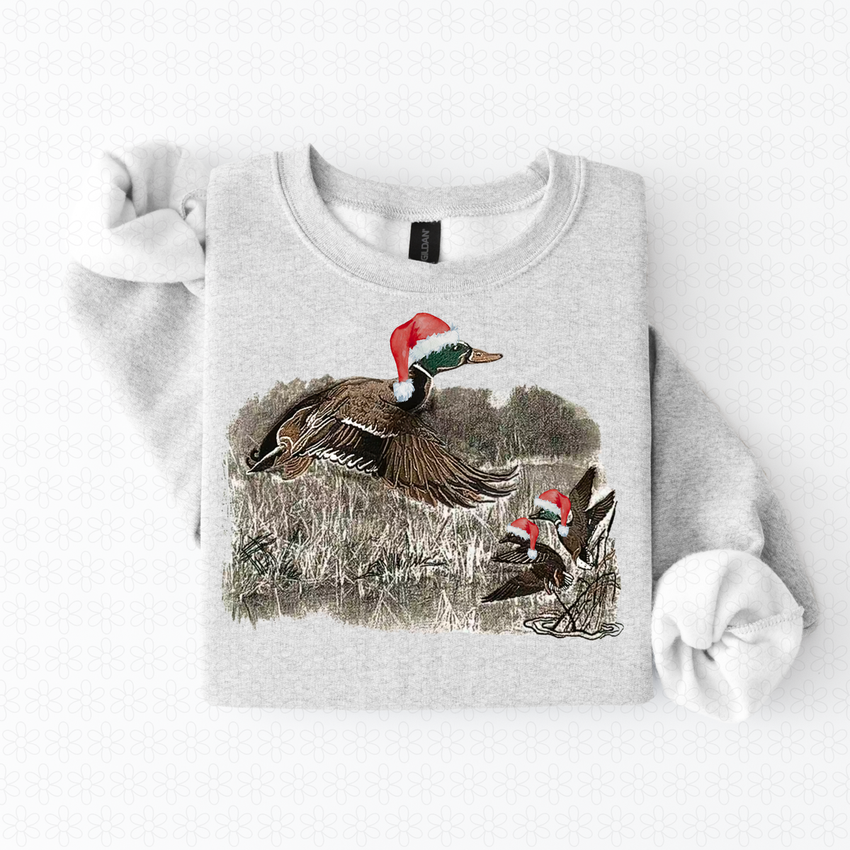 Vintage Christmas Ducks Completed Tee