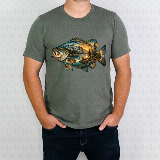 Vintage Scenic Fish Completed Tee