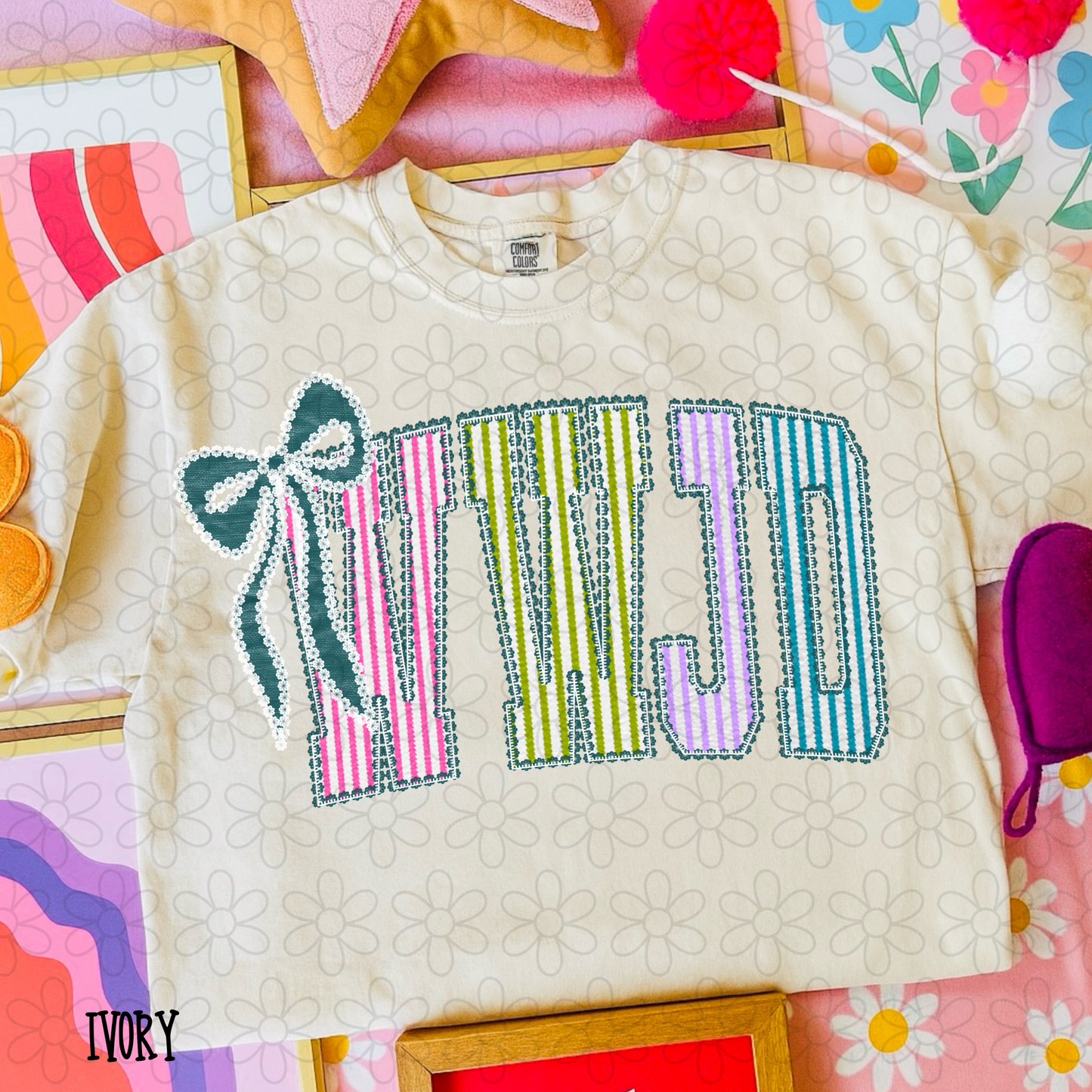 WWJD Colorful Stripes Bow DTF Transfer