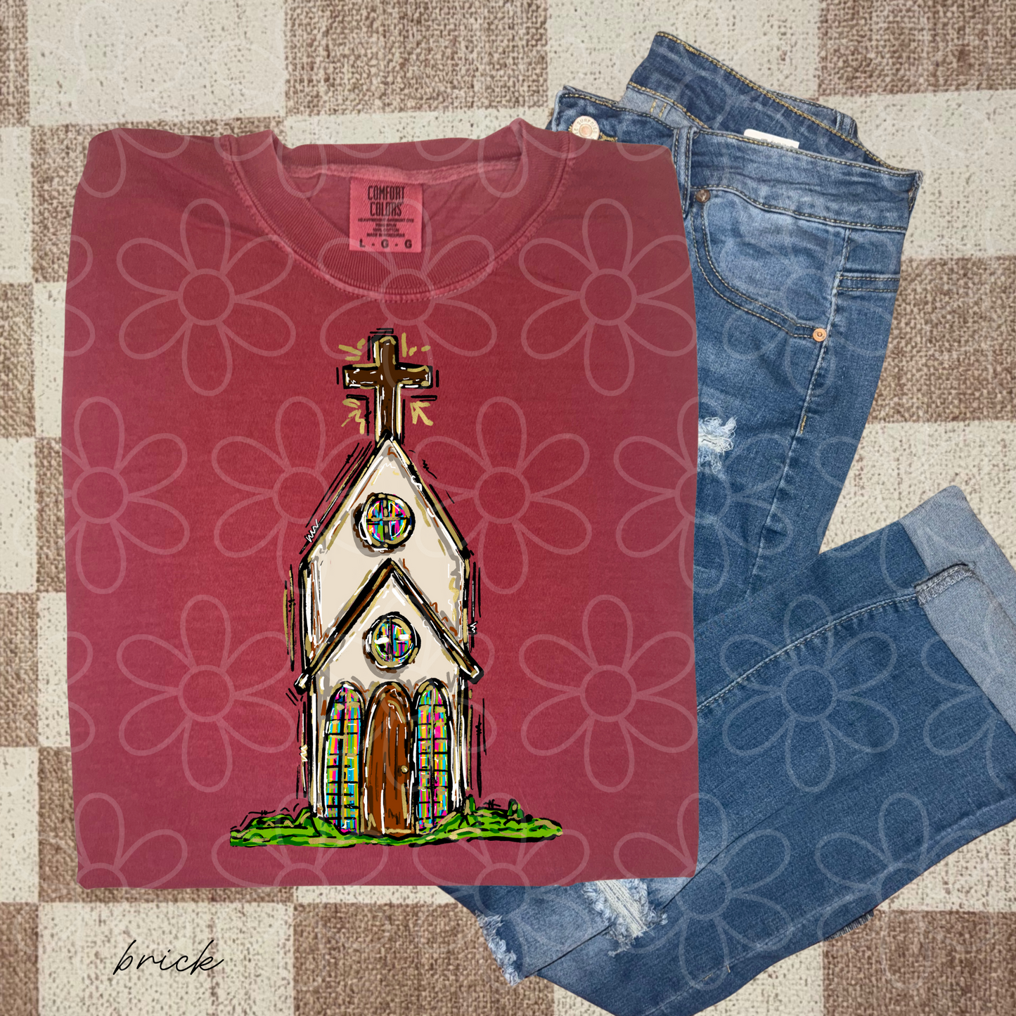 Watercolor Church Kids Completed Tee