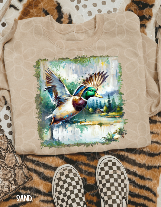 Watercolor Duck Kids Completed Tee