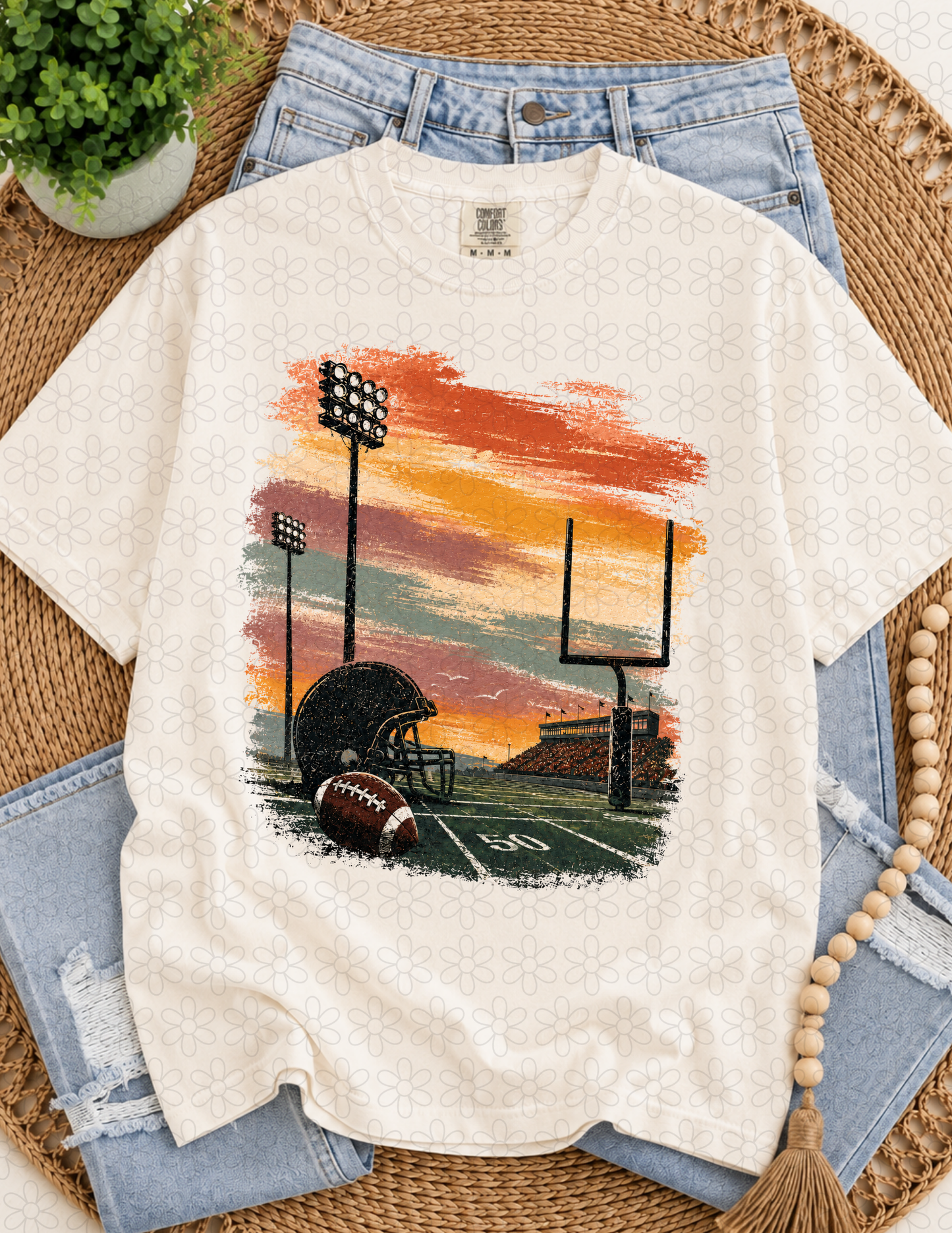 Watercolor Football Field  DTF Transfer