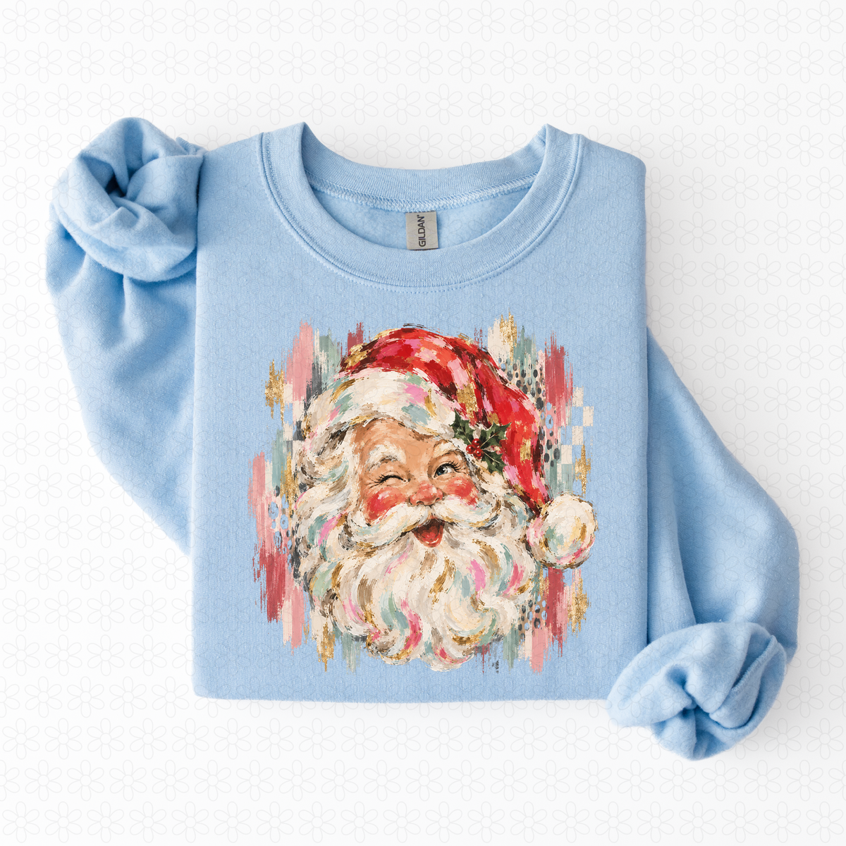 Watercolor Santa Completed Tee