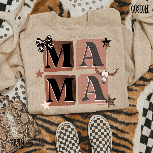 Western Brown Stacked Custom Name Completed Tee