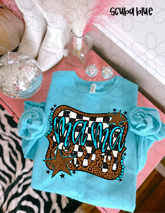 Western Mama Leopard Checkered DTF Transfer