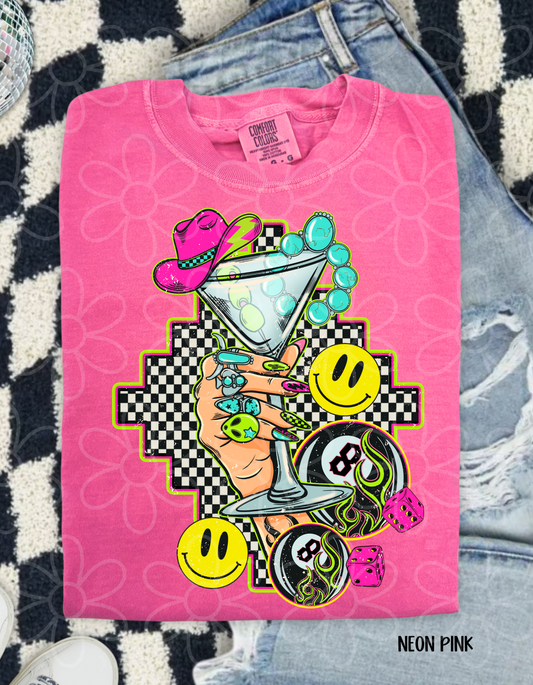 Western Martini Checkered Completed Tee