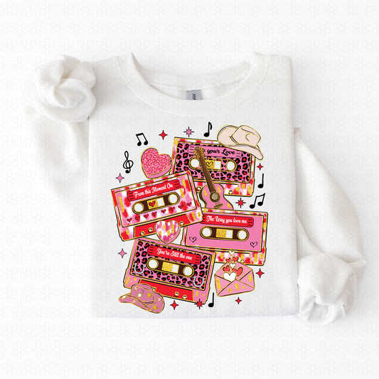 Western Valentines Cassette Tapes Kids Completed Tee