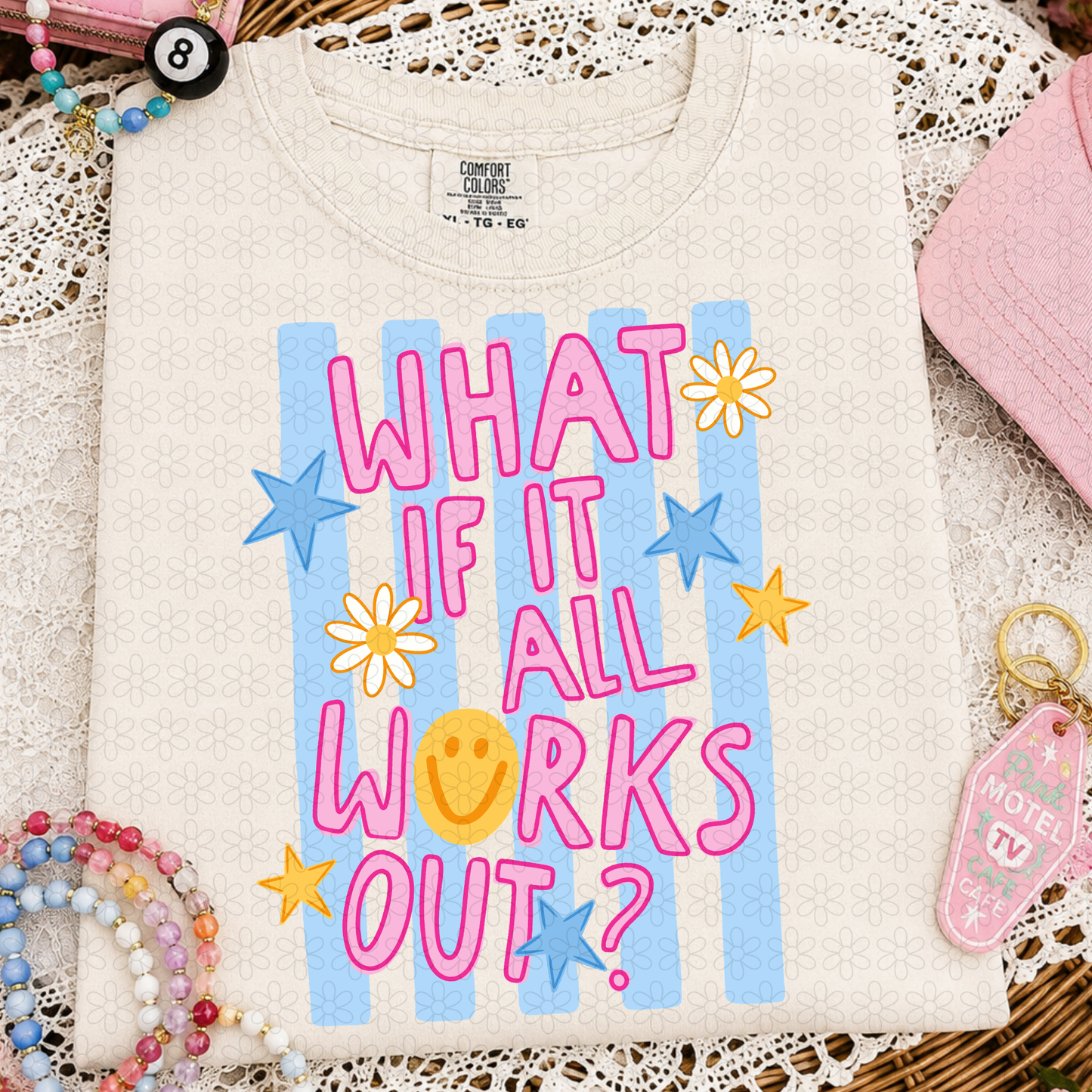What If It all works Out Blue Stripes Complete Tee