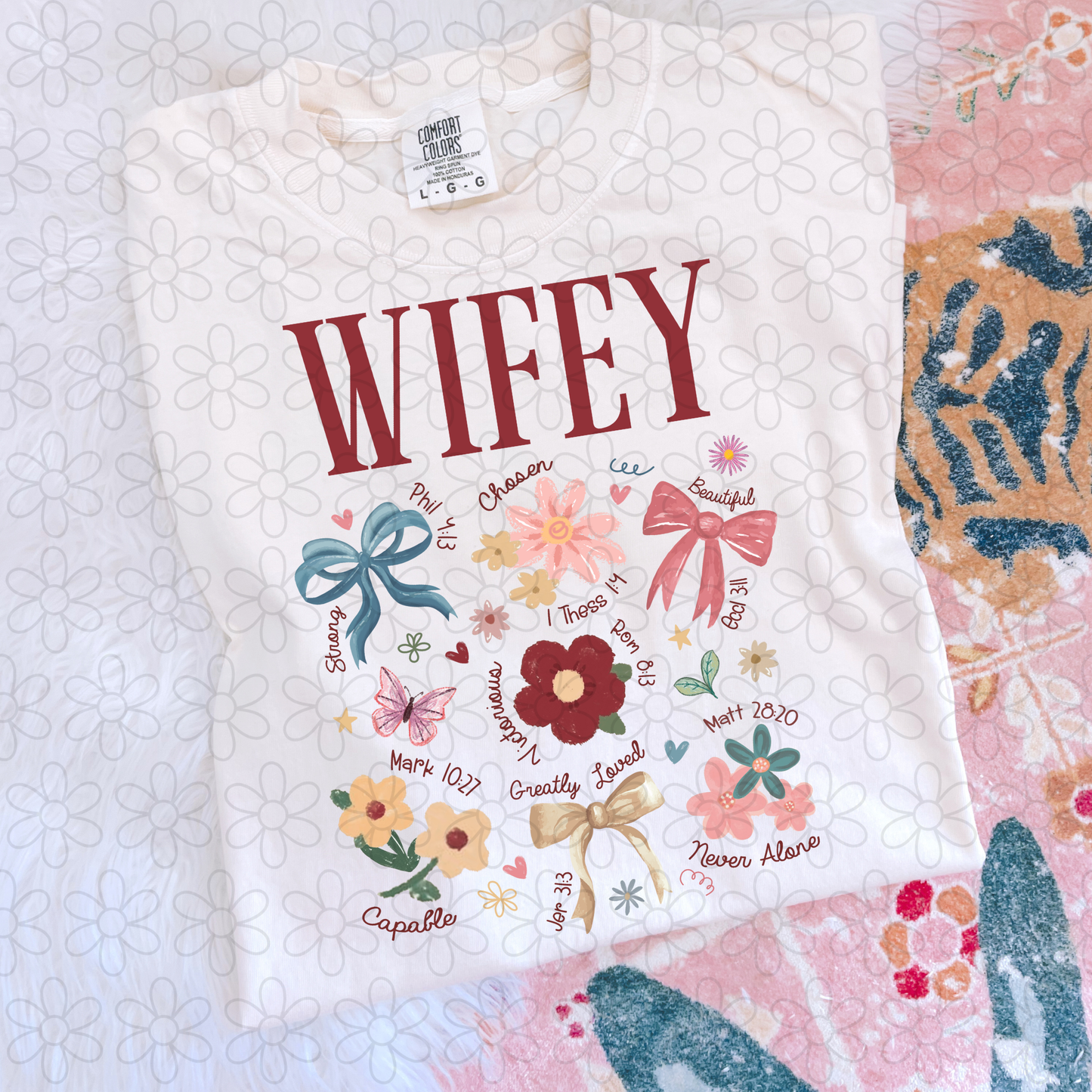 Wifey Flowers Bows DTF Transfer