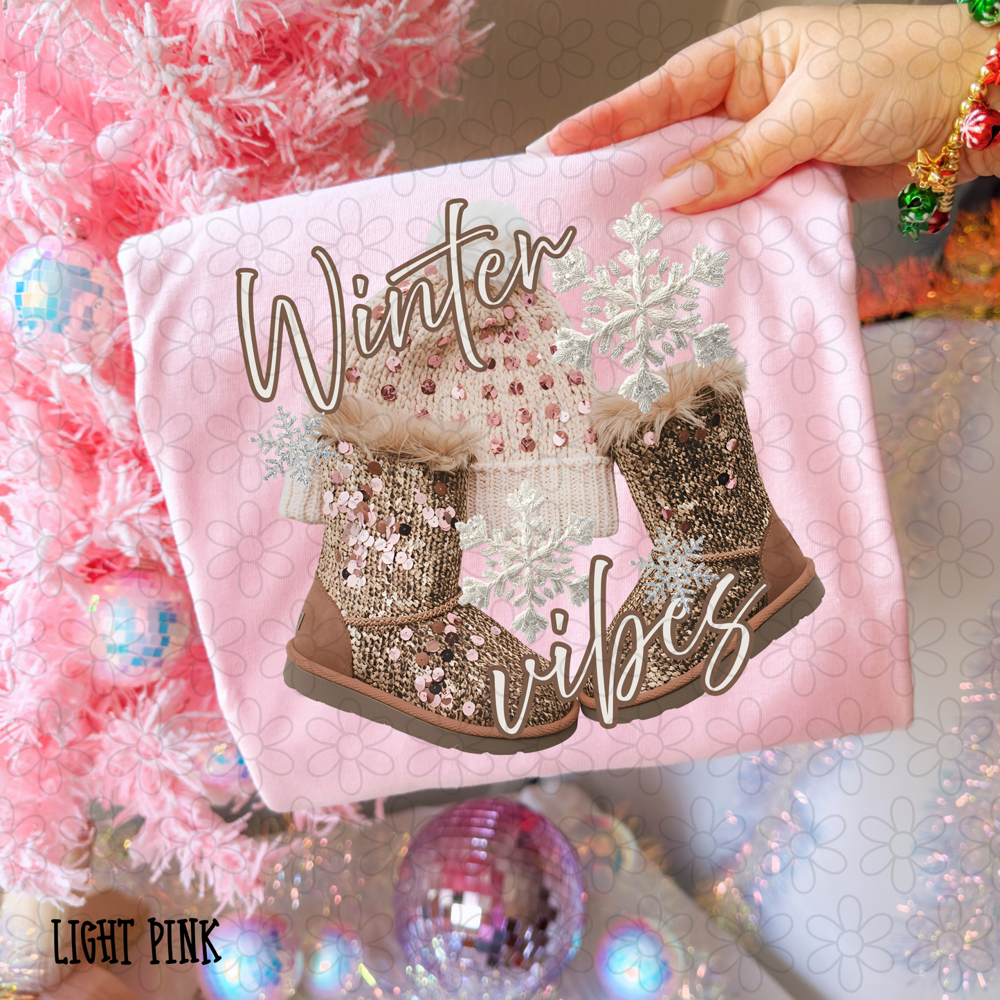 Winter Vibes Sparkly Boots DTF Transfer