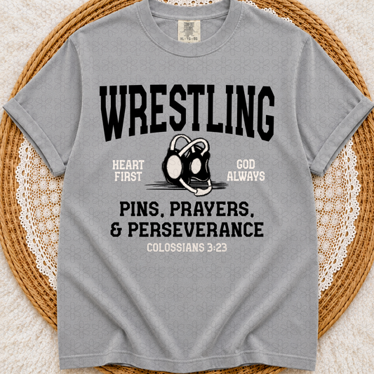 Wrestling & Prayers Completed Tee