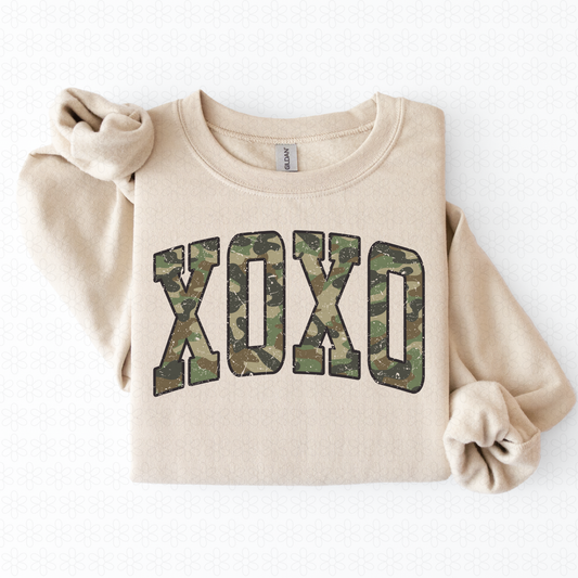 XOXO Distressed Camo Completed Tee