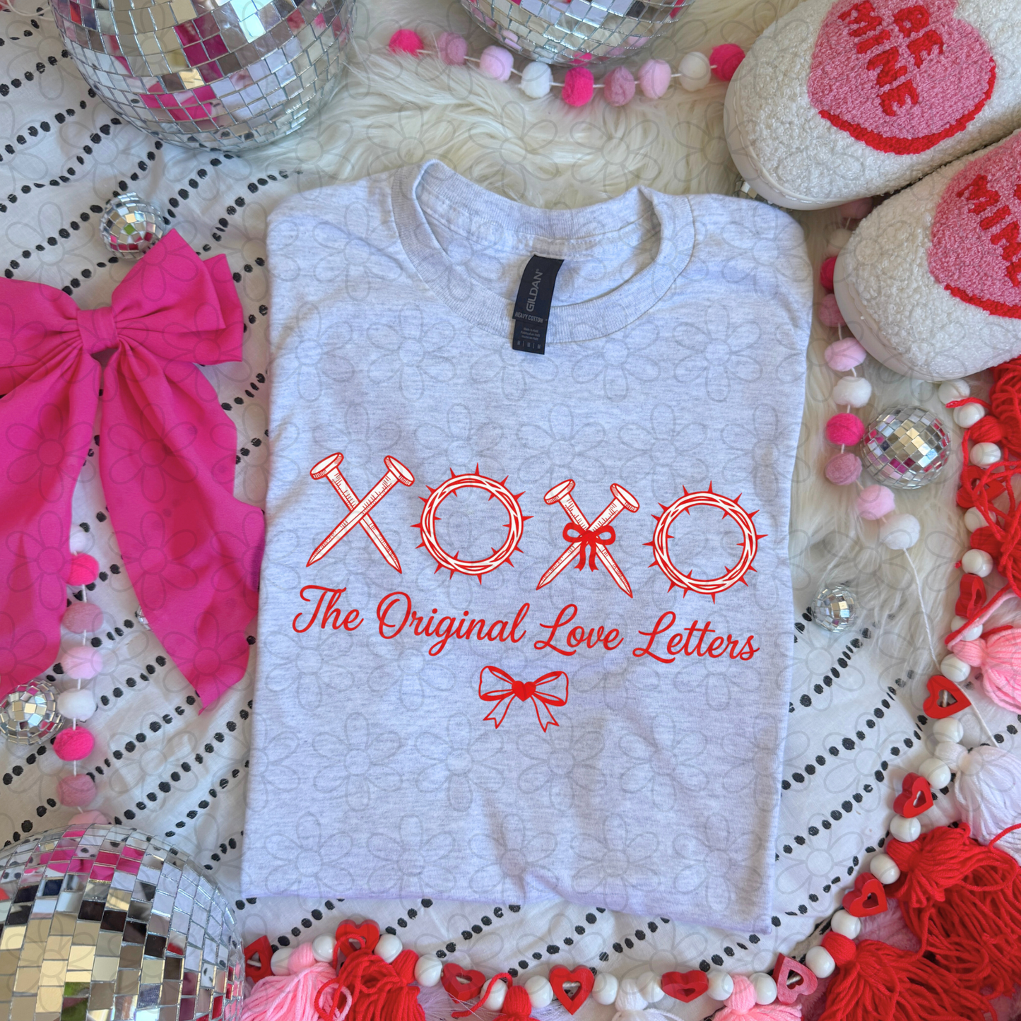 XOXO The Original Love Letters Red Bow DTF Transfer