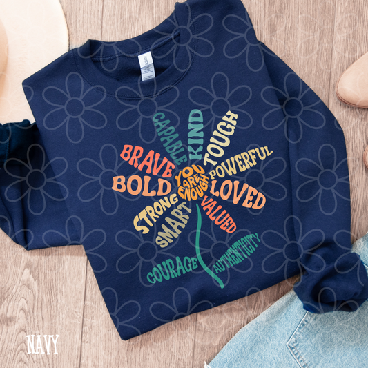 You Are Enough Flower Completed Tee