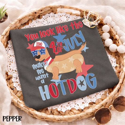 You Look Like the 4th Of July Dog  Completed Tee