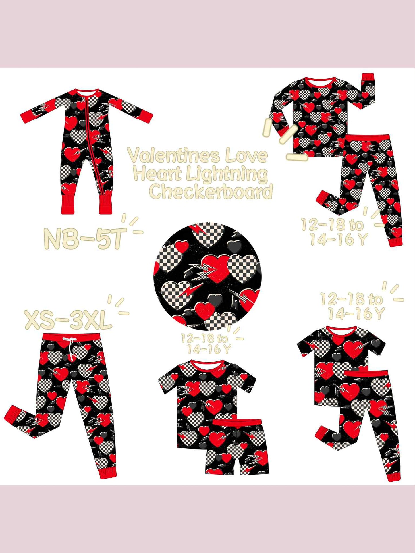 Valentines Love Heart Lightning Checkerboard Bamboo 11/07 DROP Closes 11/14 at 8:00pm CST
