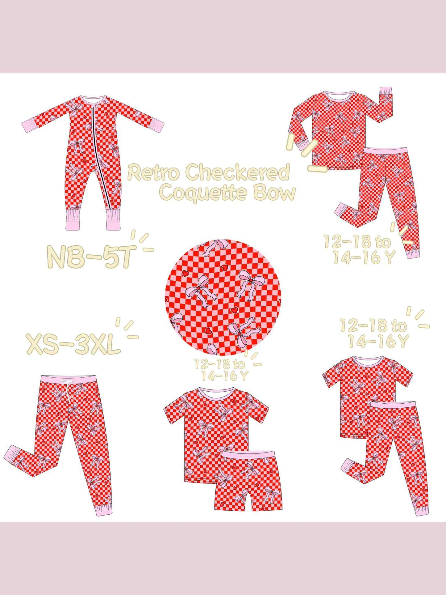 Retro Checkered Coquette Bow Bamboo 11/07 DROP Closes 11/14 at 8:00pm CST