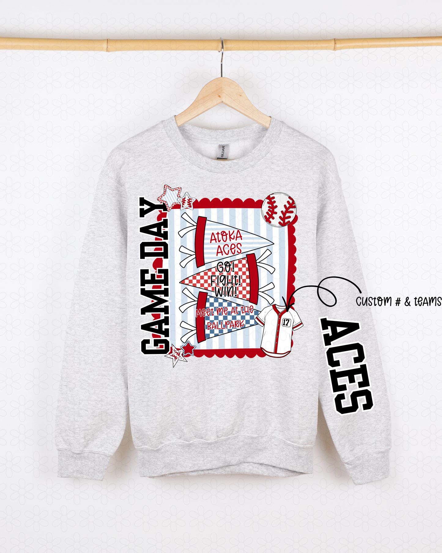 Custom Baseball Go Fight Win Completed Tee