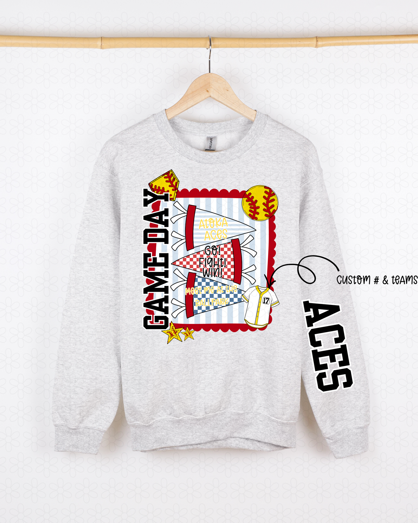 Custom Baseball Go Fight Win Completed Tee