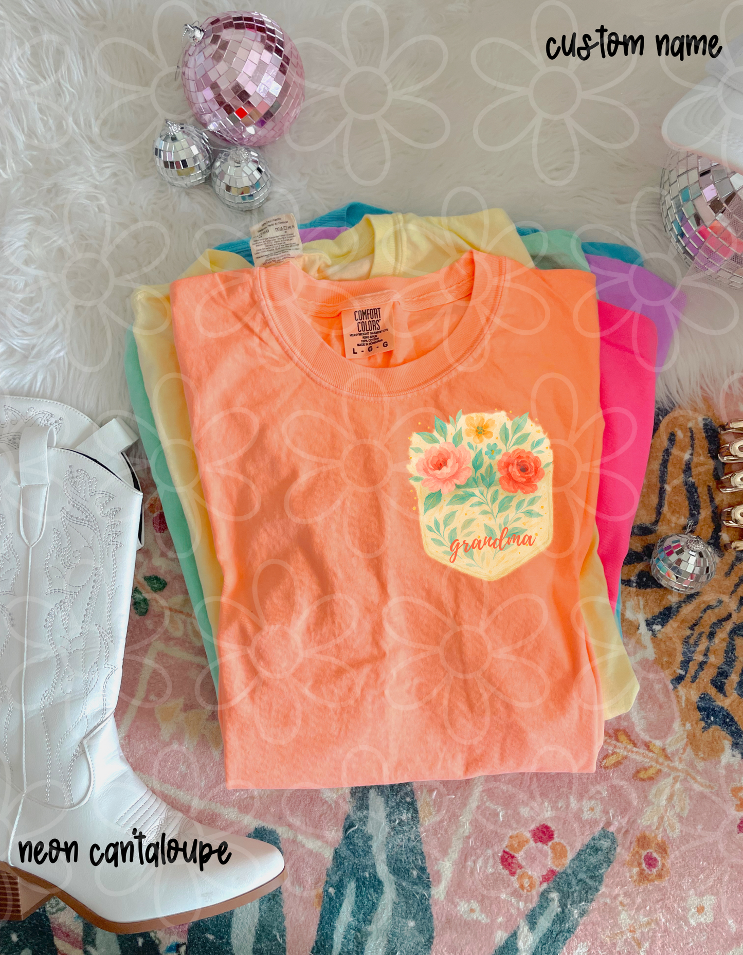 Floral Custom Name Completed Tee