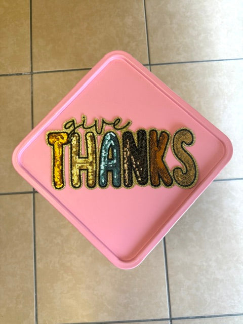 Give thanks coquette sequin patch