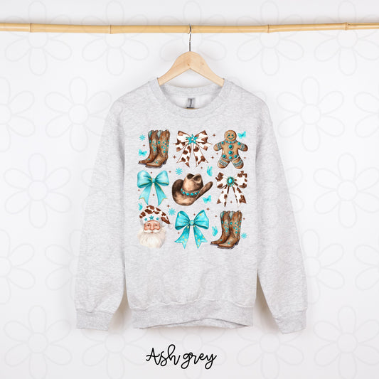 Western Christmas Coquette Kids Completed Tee