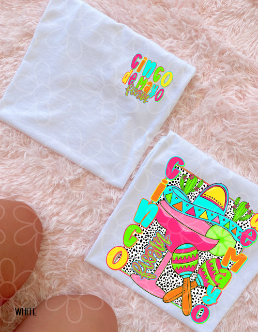 Neon Speckle Cinco De Mayo Fiesta Completed Tee