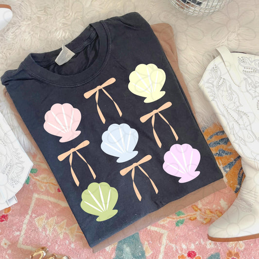 Shells & Bow Coquette Kids Completed Tee